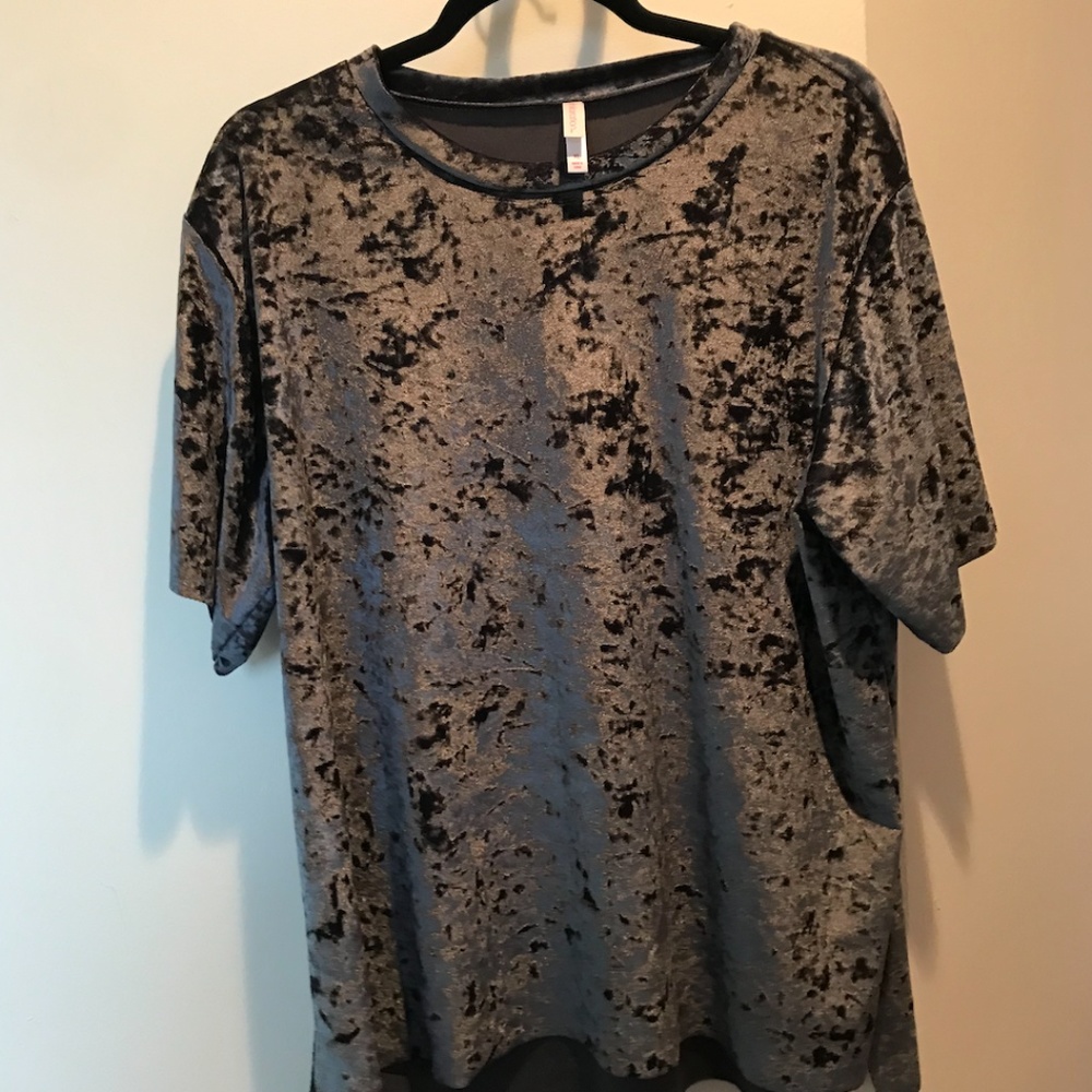 Xhilaration Blue Velvet Shirt